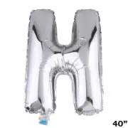 40" SILVER Letter H Mylar Foil Balloon 1 pc Party BackDrop Decorations Supply