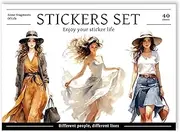 Bomichi People Stickers Book, 40 Sheets 299 Pcs Journaling Scrapbooking Stickers for Bullet Journals, Planners, Letter Card Making, Collage Art, Crafts, Water Bottle