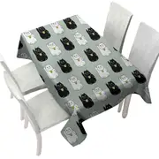 Black and White Lucky Cats Tablecloth