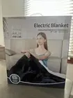 Heated Electric Blanket 50"x60" Gray Flannel Sherpa Flexible Plush Fabric NEW