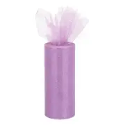 6" 25 Yards Glitter Tulle Ribbon Rolls Netting Fabric Light Purple