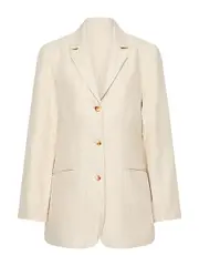 POSSE | Leon Blazer in Beige Pinstripe | The UNDONE