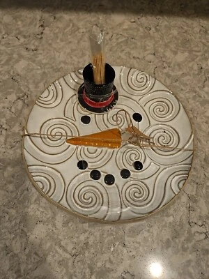 Mudpie - Snowman Appetizer 10" Plate Set