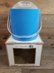 Vintage Culver 3 quart Ice Bucket Simplicity Turquoise With Lid. New In Box