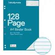 Studymate A4 70gsm 8mm Ruled Binder Book 128 Page