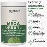 ORGANIC SUPERFOOD GREENS BLEND:: SPIRULINA CHLORELLA NETTLE BROCCOLI WHEATGRASS