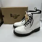 Dr. Doc Martens 1460 White Leather Combat Boots Women’s 10 Men 9 Punk Goth New