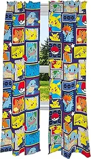 [Franco] Kids Room Window Curtains Drapes Set, 82 in x 84 in, Pokemon(Prints May Vary!)