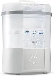 Chicco Modular Steriliser with Drying Function, Bottle, Teething Ring and Dummy Steriliser and Self-Shut-Off, Microwave Safe, Suitable for Sterilising up to 6 330 ml Bottles
