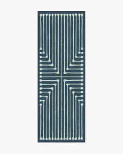 75' x 215' | Machine Washable Runner Rug | Kid & Pet Friendly | Indoor Rug | Jonathan Adler Inkdrop Lapis Blue Rug | Ruggable