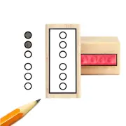 Tin Whistle Fingering Diagram and Tablature Rubber stamp (bansuri native flute)