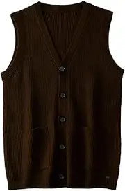 [ZHILI] Men's Sweater Vest V-Neck Sleeveless Knitted Cardigan DXL Big and Tall Vest