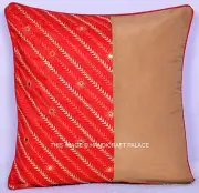 Indian Silk Brocade Patchwork Pillow Cover Throw Handmade Cushion Cover Sham
