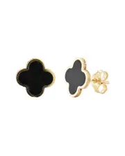 Italian Gold 14K Onyx Studs