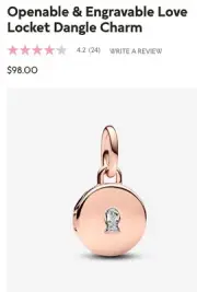 Authentic Pandora #783066C01 Openable & Engraved Love Locket Dangle Charm Rose
