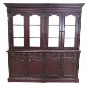 Solid Mahogany Wood Large Hand Caved Resolute Bookcase /Antique Style Pre-Order