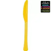 Premium Sunshine Yellow Knives 20pk Birthday Wedding Cutlery Tableware Settings