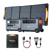 [EU Direct] Blackview Oscal PowerMax 3600 Rugged Power Station + BP3600 3600Wh Extra Battery Pack + PM200 200W Solar Pan