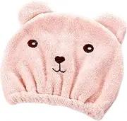 harayaa Hair Drying Towels, Soft Absorbent Dry Hair Cap, Long bear Portable Washable Curly hair wraps, Kids Hair Towel Wrap for Bathroom Hotel Home, Pink