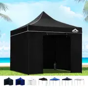 Instahut Gazebo 3x3 Pop Up Marquee Folding Tent Wedding Gazebos Camping Outdoor Shade Canopy Black