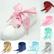 110cm*4cm Flat Silk Satin Ribbon Shoelaces Shoes Strings Boot Sport Shoe Laces ь