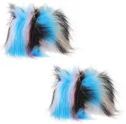 [OATIPHO] Fluffy Wrist Cuffs Arm Sleeves Furry Warmers Arm Warmers Fashion Accessory