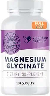 Vimergy Magnesium Glycinate, 90 Servings – with Organic Turmeric & Organic Ginger - Promotes Relaxation & Sleep – Supports Bone, Muscle & Heart Health - Gluten-Free, Kosher, Vegan & Paleo Friendly