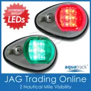 AQUATRACK LED NAVIGATION LIGHTS CHROME HOUSING-Port/Starboard Marine/Boat/Nav PC