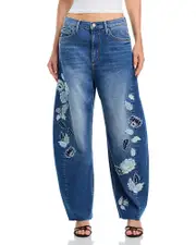 Driftwood Parker Barrel X Floral Foliage in Medium Wash