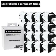 16Roll 2-3/7"x1-1/7" White Paper Address 800 Labels For Brother QL-1050N DK-1209