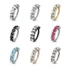 7 Gem CZ Lined Hoop Nose Ear Lip Cartilage Helix Daith Rook Tragus Rings