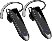 [2 Pack] Bluetooth Earpiece Wireless Handsfree Headset V5.0 24 Hrs Driving Heads