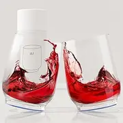 Live Levore Unbreakable Tritan Plastic Wine Glasses (Set of 2), 15oz Shatterproof Stemless Wine Tumblers for Red & White Wine, Cocktails, Juice, Ideal for Gifts, Beach, Parties, and Home Use (Blue)