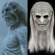Halloween White Walker Mask Halloween Props Adults' Men's Unisex Horror Scary Costume Halloween Carnival Easy Carnival Costume