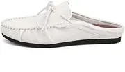 [SayfuR] Loafers for Men Moccasins Toe Mules Slippers PU Leather Flexible Flat Heel Anti-Slip Outdoor Slip-ons (Color : White, Size : 8 UK)