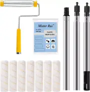 Paint Roller Kit 10 Pack 9" Paint Roller Frame with Microfiber Roller Covers