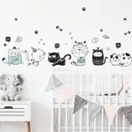 五象設計 頑皮卡通小貓兒童臥室陽台牆美牆面裝飾貼紙