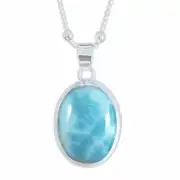 Laihas Classic Chic Oval Larimar Necklace