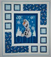 Handmade Disney Frozen Olaf Quilt - Machine Pieced & Quilted Unique Design