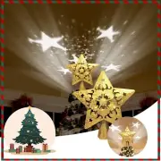 Christmas Tree Topper Lighted 3D Glittered Gold Star Tree Topper Christmas Star