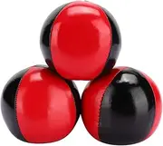3Pcs Juggling Balls,Red Black PU Leather High End Portable Fine Colloidal Particle Juggling Ball