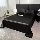 Flat Sheet Solid Color Satin Bed Sheet Bedsheet High-End Bedding Satin Silk