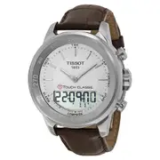 Original Tissot T-Touch Classic Touch Silver Dial Brown Leather Men's Watch T0834201601100