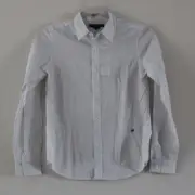 NWT Bonpoint Boys Fitted Button Down Dress Shirt Blue White Polka Dot 12