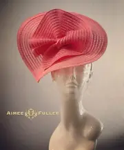 Aimee Fuller Kentucky Derby Hat Del Mar Royal Ascot Fascinator Hat Coral Melon