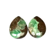 Natural Chrysoprase Pear Shape Cabochon Matching Pairs, Making For Earrings #028
