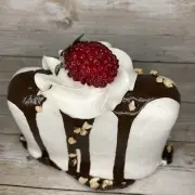 Flora-Cal Faux Prop Vanilla Ice Cream Sundae Scoop Hot Fudge Cake Display