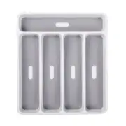 Small Silverware Tray White 5-Compartments Icons help sort Flatware, Ute