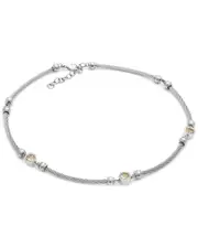 Silver & Steel 2.37 ct. tw. Diamond & Lemon Quartz Necklace