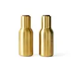 Menu Bottle Salt and Pepper Grinder 2 Pack - Brushed Brass and Walnut